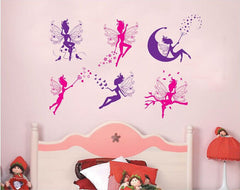 6  Fairy and Stars Removable Wall Sticker for Kids room / Nursery
