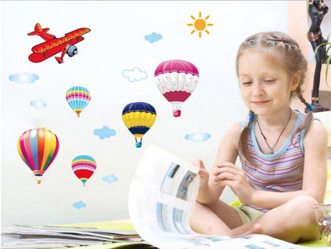 Hot air balloon, Airplanes  Removable Wall Sticker