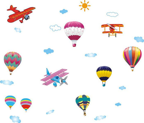Hot air balloon, Airplanes  Removable Wall Sticker