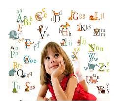 Alphabet & cute animals Removable Wall Sticker