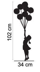 Floating Balloons & Girl - Banksy Inspired Wall Decal