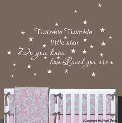 "Twinkle Twinkle little star....."kids or nursery Removable wall sticker Wall Decal