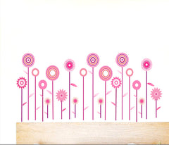 Pink Lolly Pop Flowers Removable Wall Sticker