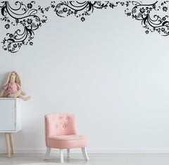 Swirls Floral Wall Art decal Removable  Wall Decal-wall art sticker