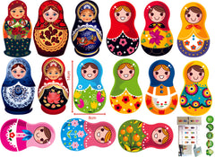 Wall sticker Matryoshka dolls / Russian Dolls wall decals Removable Wall Sticker