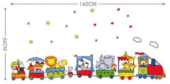 Animal train Kids / Nursery wall decals Removable Wall Sticker