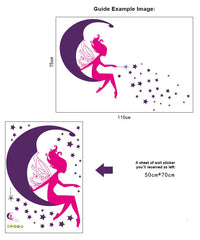 Fairy and Stars Removable Wall Sticker for Kids room