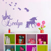 Image of Personalised Name & UNICORN, STARS Kids Removable Wall Decal