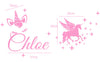 Image of Personalised Name & UNICORN, STARS Kids Removable Wall Decal Mural