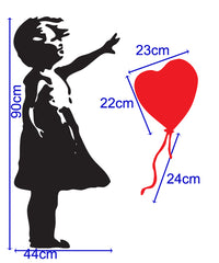 Little Girl & Floating Balloon - Banksy Inspired Wall Decal