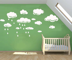 Clouds with Rain drops removable wall sticker