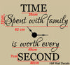 Image of " Time spent with family is worth every second" Quote Removable wall decal
