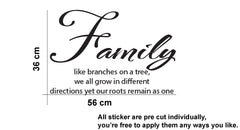 Family like branches on a tree.... Removable wall decal
