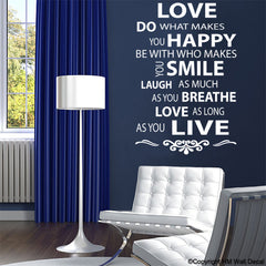 LIFE & LOVE QUOTE INSPIRATION DIY Removable Wall Decal Wall Sticker Mural