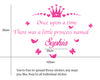 Image of Personalised Once Upon A time There was a little Princess Named Removable Kids Wall Sticker