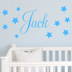 Personalised name and stars Nursery Removable wall stickers wall decal Mural