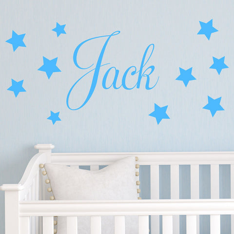 Personalised name and stars Nursery Removable wall stickers wall decal Mural