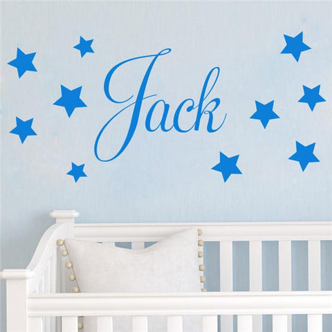 Personalised name and stars Nursery Removable wall stickers wall decal Mural
