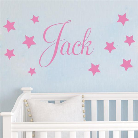 Personalised name and stars Nursery Removable wall stickers wall decal Mural