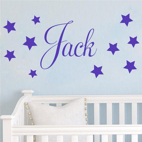 Personalised name and stars Nursery Removable wall stickers wall decal Mural