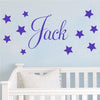 Image of Personalised name and stars Nursery Removable wall stickers wall decal Mural