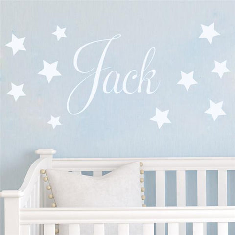 Personalised name and stars Nursery Removable wall stickers wall decal Mural