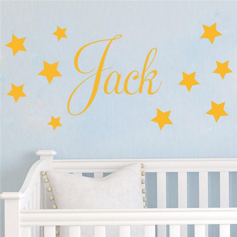 Personalised name and stars Nursery Removable wall stickers wall decal Mural