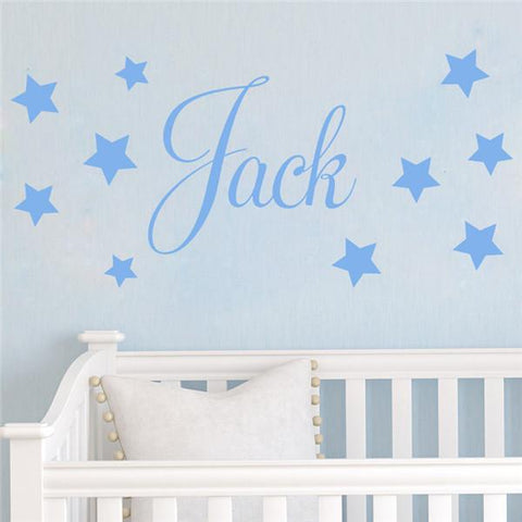 Personalised name and stars Nursery Removable wall stickers wall decal Mural