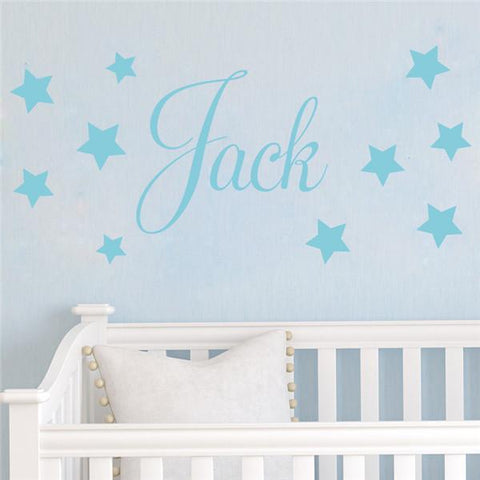 Personalised name and stars Nursery Removable wall stickers wall decal Mural