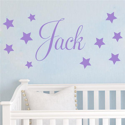 Personalised name and stars Nursery Removable wall stickers wall decal Mural