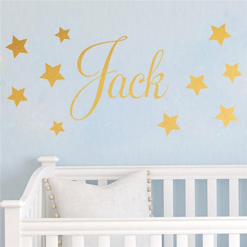 Personalised name and stars Nursery Removable wall stickers wall decal Mural