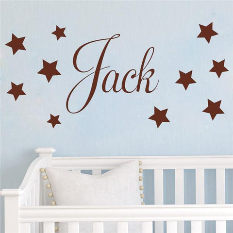 Personalised name and stars Nursery Removable wall stickers wall decal Mural