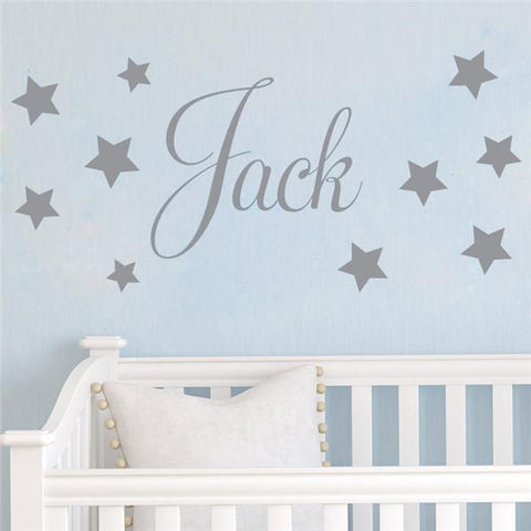 Personalised name and stars Nursery Removable wall stickers wall decal Mural