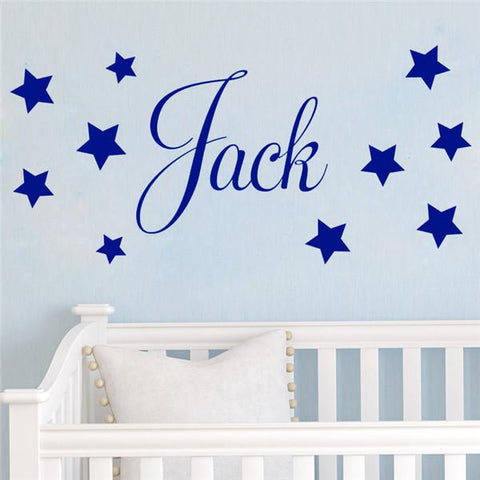 Personalised name and stars Nursery Removable wall stickers wall decal Mural