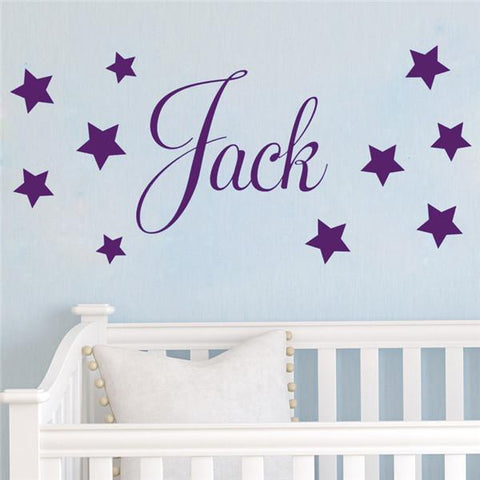 Personalised name and stars Nursery Removable wall stickers wall decal Mural