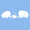 Image of Happy and Love Elephant Family Removable Wall decal, Mural