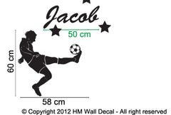 Customize name with football player wall sticker