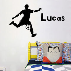 Customised NAME & SOCCER player Removable Wall Sticker vinyl decal