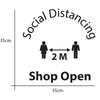 Image of Shop Open window Social Distancing Vinyl Lettering sticker