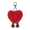 Image of JELLYCAT AMUSEABLE HEART BAG CHARM RED & BLACK