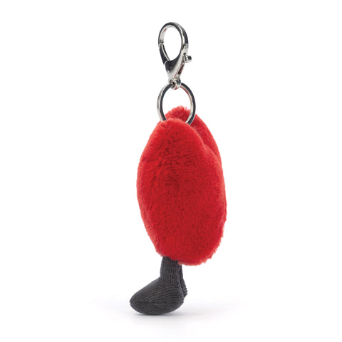 JELLYCAT AMUSEABLE HEART BAG CHARM RED & BLACK