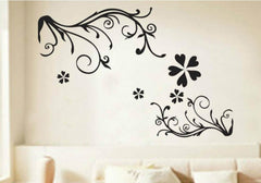 Black Floral wall decals Removable Wall Sticker