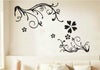 Image of Black Floral wall decals Removable Wall Sticker