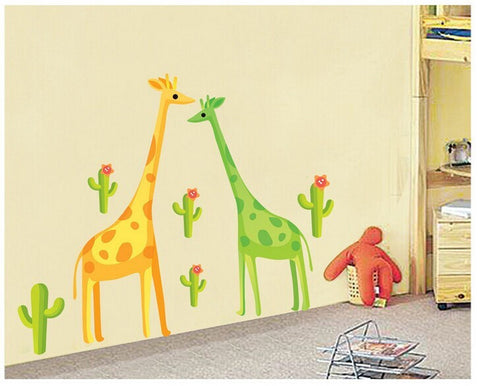2 GIRAFFES  Kids / Nursery Removable Wall sticker  HM Wall decal Mural