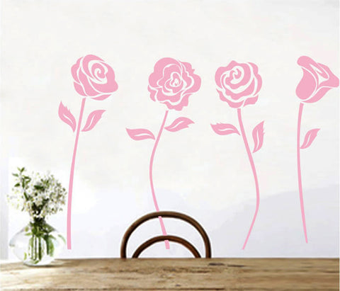 Pink Rose Removable Wall Sticker for Kids room