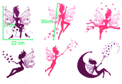 6  Fairy and Stars Removable Wall Sticker for Kids room / Nursery