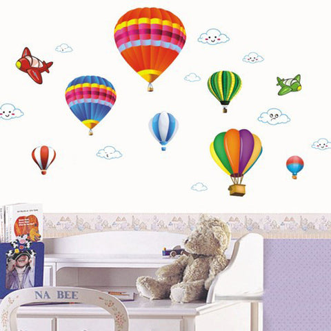 HOT AIR BALLOONS ,AIRPLANES, CLOUDS  Removable Wall Sticker Kids wall sticker