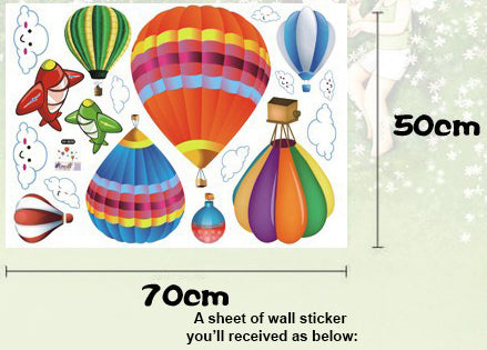 HOT AIR BALLOONS ,AIRPLANES, CLOUDS  Removable Wall Sticker Kids wall sticker