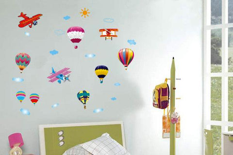 Hot air balloon, Airplanes  Removable Wall Sticker