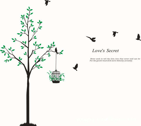 Tree with Birds Kids / Nursery wall decals Removable Wall Sticker
